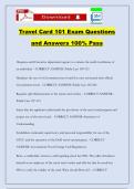 Travel Card 101 Exam Questions and Answers 100&percnt; Pass