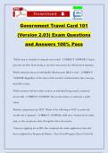 Government Travel Card 101 &lpar;Version 2&period;03&rpar; Exam Questions and Answers 100&percnt; Pass