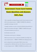 Government Travel Card Training Exam Questions and Answers 100&percnt; Pass