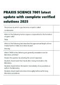 PRAXIS SCIENCE 7001 latest update with complete verified solutions 2025&period;