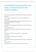 WGU ORGANIZATIONAL BEHAVIOR STUDY GUIDE C175 EXAM QUESTIONS WITH CORRECT ANSWERS&period;