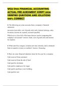 WGU D102 FINANCIAL ACCOUNTING ACTUAL PRE ASSESSMENT SCRIPT 2026 VERIFIED QUESTIONS AND SOLUTIONS 100&percnt; CORRECT