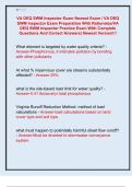 VA DEQ SWM Inspector Exam Newest Exam &sol; VA DEQ  SWM Inspector Exam Preparation With Rationales&sol;VA  DEQ SWM Inspector Practice Exam With Complete  Questions And Correct Answers&vert; Newest Version&excl;&excl;&excl;