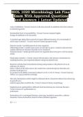 BIOL 1020 Microbiology Lab Final  Exam With Approved Questions  and Answers &vert; Latest Updated 