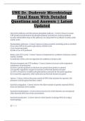 UNE Dr&period; Dudevoir Microbiology  Final Exam With Detailed  Questions and Answers &vert; Latest  Updated 