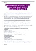  BIOL 1020-Microbiology Final  Exam With 100&percnt; Correct  Solutions &vert; Graded A&plus; 