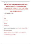 NSG 320 Exam 4 Adult Health Nursing Final Exam Prep 2025&colon; Study Guide & Practice Questions