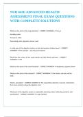 NUR 643E ADVANCED HEALTH ASSESSMENT FINAL EXAM QUESTIONS WITH COMPLETE SOLUTIONS 