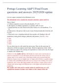 Portage Learning A&P I Final Exam  questions and answers 20252026 update 