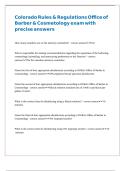 Colorado Rules & Regulations Office of Barber & Cosmetology exam with precise answers