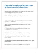 Colorado Cosmetology Written Exam with precise detailed solutions 