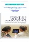 Essentials of Dental Radiography for Dental Assistants and Hygienists 10th Edition By Evelyn Thomson-Complete test bank&period;