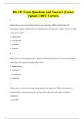Bio 311 Exam Questions and Answers &vert; Latest Update &vert; 100&percnt; Correct