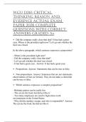 WGU D265 CRITICALTHINKINGREASONANDEVIDENCE ACTUALEXAMPAPER 2026 COMPLETEQUESTIONS WITHCORRECTANSWERS GRADEDA&plus;