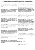 Indiana Driving Permit Test Questions And Answers