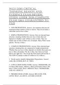 WGU D265 CRITICALTHINKINGREASONANDEVIDENCE EXAMREVIEWSTUDY GUIDE 2026COMPLETEEXAMQ&AGUARANTEEDTOPASS