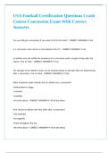 USA Football Certification Questions Crash Course Concussion Exam With Correct Answers