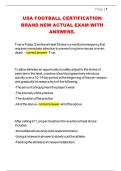 USA FOOTBALL CERTIFICATION BRAND NEW ACTUAL EXAM WITH ANSWERS