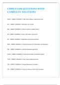 CDPH EXAM QUESTIONS WITH COMPLETE SOLUTIONS
