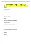 Pharmacology D398 FULL PRACTICE Questions and Answers &vert; Update &vert; 100&percnt; Correct