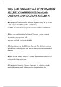 WGU D430 FUNDAMENTALS OF INFORMATION SECURITY COMPREHENSIVE EXAM 2026 QUESTIONS AND SOLUTIONS GRADED A+