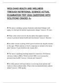 WGU D440 HEALTH AND WELLNESS THROUGH NUTRITIONAL SCIENCE ACTUAL EXAMINATION TEST 2026 QUESTIONS WITH SOLUTIONS GRADED A&plus;