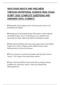 WGU D440 HEALTH AND WELLNESS THROUGH NUTRITIONAL SCIENCE FINAL EXAM SCRIPT 2026 COMPLETE QUESTIONS AND ANSWERS 100&percnt; CORRECT