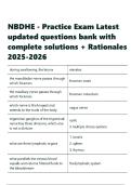 NBDHE - Practice Exam Latest updated questions bank with complete solutions &plus; Rationales 2025-2026