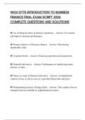WGU D775 INTRODUCTION TO BUSINESS FINANCE FINAL EXAM SCRIPT 2026 COMPLETE QUESTIONS AND SOLUTIONS