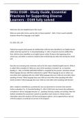 WGU D169 - Study Guide&comma; Essential Practices for Supporting Diverse Learners - D169 fully solved