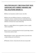 WGU PSYCHOLOGY C180 EXAM STUDY PACK QUESTIONS WITH VERIFIED ANSWERS AND FULL SOLUTIONS GRADED A&plus;