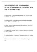 WGU SCRIPTING AND PROGRAMMING ACTUAL EXAM PAPER 2026 QUESTIONS WITH SOLUTIONS GRADED A&plus;