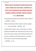 Mental Health Technician Certification Exam&colon; Your Ultimate Study Guide & Practice Test