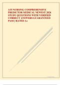 ATI NURSING COMPREHENSIVE PREDICTOR MEDICAL NEWEST 2026 STUDY QUESTIONS WITH VERIFIED CORRECT ANSWERS GUARANTEED PASS &vert; RATED A&plus;