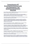 Comprehensive AP  Environmental Science &lpar;Laws  And Regulations&rpar; Test  Questions And Answers  2025&sol;2026