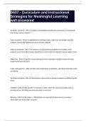 D637 - Curriculum and Instructional Strategies for Meaningful Learning well answered