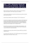 WGU - C105 - Elementary Visual and Performing Arts Methods - Objective Assessment Study Guide Fully solved