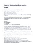 Intro to Mechanical Engineering Exam 1 Questions with correct Answers &lpar;A&plus; GRADED 100&percnt; VERIFIED&rpar;&vert; 2025&sol;2026