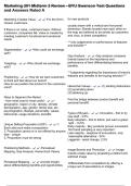 Marketing 201 Midterm 2 Review - BYU Swenson Test Questions and Answers Rated A