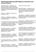 Marketing 201 &lbrack;Swenson&rsqb; BYU Midterm 2 Questions and Answers Rated A