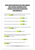CRCST EXAM&vert;QUESTIONS AND 100&percnt; CORRECT WELL DETAILED ANSWERS&vert;LATEST UPDATE&excl;&excl;&excl;&excl;2025&sol;2026&vert;GUARANTEED PASS&vert;GRADED A&plus;