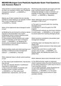 MDARD Michigan Core Pesticide Applicator Exam Test Questions and Answers Rated A