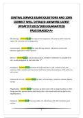 CENTRAL SERVICE EXAM&vert;QUESTIONS AND 100&percnt; CORRECT WELL DETAILED ANSWERS&vert;LATEST UPDATE&excl;&excl;&excl;&excl;2025&sol;2026&vert;GUARANTEED PASS&vert;GRADED A&plus;