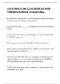 A&P II FINAL EXAM 2026 QUESTIONS WITH VERIFIED SOLUTIONS PACKAGE DEAL