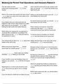 Motorcycle Permit Test Questions and Answers Rated A