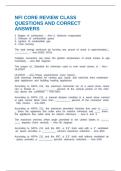 NFI CORE REVIEW CLASS QUESTIONS AND CORRECT ANSWERS