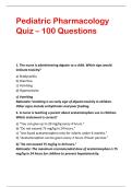 Pediatric Pharmacology Quiz &ndash; 100 Questions 