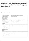 LETRS Unit 8 Final Assessment EXAM Questions and Answers &lpar;Verified Answers&rpar; &lpar;Latest Update 2025&rpar; UPDATE&excl;&excl;