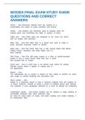 WOODS FINAL EXAM STUDY GUIDE QUESTIONS AND CORRECT ANSWERS