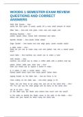 WOODS 1 SEMESTER EXAM REVIEW QUESTIONS AND CORRECT ANSWERS
